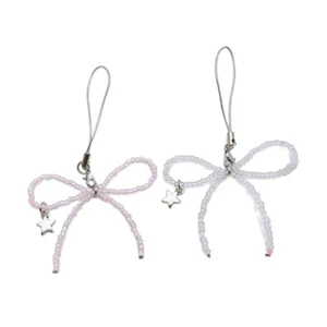Y2K Beaded Bowknot Star Pendant Phone Straps Backpack Charm Keys Decoration - Zdjęcie 1 z 10