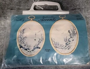 Crewel by Cathy Watercolor Accents: Moonlight Sail And Lighthouse K007 New - Picture 1 of 4