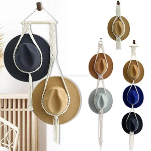 AU Macrame Hat Hanger Country hat holder Hat storage solution Hanging Cap Holder - Picture 1 of 31