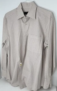 Robert Talbott Best Of Class 100% Cotton Button Down Plaid Brown Black 16.5 Slee - Picture 1 of 6