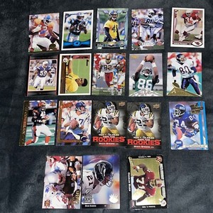 1990-2021 football 18-card all rookie lot! simon fletcher, adams and much more!