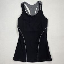Reebok Womens Athletic Workout Tank Top Black Gray Racerback Size Extra Small XS