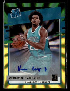 2020-21 Donruss  Signatures Holo Green and Yellow Laser #241 Vernon Carey Jr.