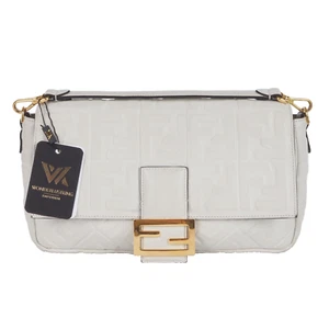 FENDI Baguette Large 8BR771 Nappa White Luxus Tasche ohne Schultergurt OP: 3000€ - Bild 1 von 24