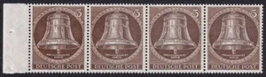 Germany - Berlin, 1953 Bell 5pf Clapper Centre x 4. SG B101 U/Mint MNH. Cat £10 - Picture 1 of 1