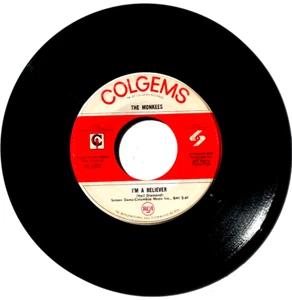 THE MONKEES - I'm A Believer/ I'm Not Your Steppin Stone-Vinyl 45rpm 1966 Colgem - Picture 1 of 4