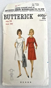 Butterick 4059 Misses A-line Dress & Jacket Pattern Misses Sz 16 Bust 36 1960 FF - Picture 1 of 11