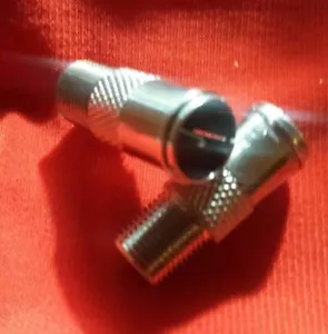 F-type Quick Fit Connector (2) Male Plug To Female Adapter Push On Coaxial. USA - Picture 1 of 4