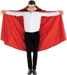 Mens Womens Black & Red Vampire Cape Collar for Adult Dracula Halloween Costume - Picture 1 of 5