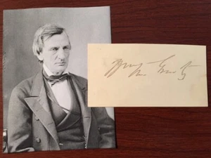 WILLIAM M. EVARTS SIGNED CARD, LINCOLN DIPLOMAT, DEFENSE ATTY., SENATOR FROM NY  - Picture 1 of 1