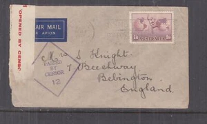 AUSTRALIA, 1941 Censored 1 Airmail cover, Hermes 1s.6, Lismore, NSW to GB. - Picture 1 of 1