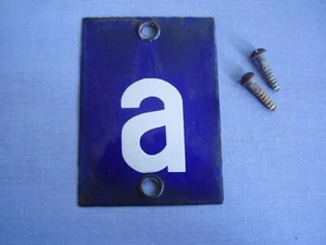 Emailleschild Hausnummer Emaille Nr. a Türschild weiß auf blau 11 x 8 cm 60er - Bild 1 von 3