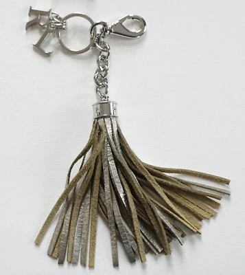 $125 RALPH LAUREN Silver TASSEL Key Chain Key Ring Key Fob Holder Handbag Charm  - Image 1 of 3