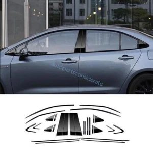 For Toyota Corolla 2020-2024 Black steel Window Sill Moulding Pillar Post Strip - Picture 1 of 6