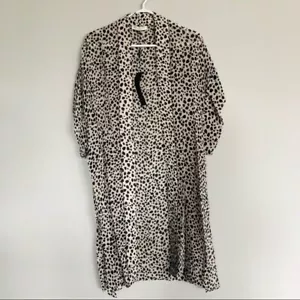 Halston Heritage Animal Print Short Sleeve Kaftan Kimono Cardigan Jacket XS/S - Picture 1 of 10