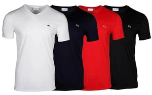 Lacoste Herren V-Ausschnitt Pima Baumwolle Jersey kurzärmeliges T-Shirt TH6710-51 - Bild 1 von 17