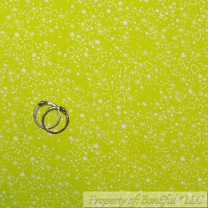 BonEful Fabric FQ Cotton Quilt Green Spring Flower White Heart Star Polka Dot UK - Picture 1 of 12