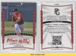 2014 Leaf Perfect Game Showcase Auto Red /5 Ethan Gillis #A-EG1 Auto
