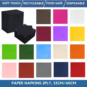 More details for 100 serviettes paper napkins recyclable tableware tissues 2-ply 33/40cm party