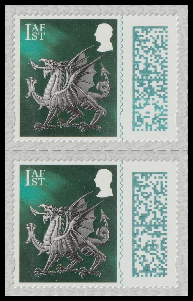 GB Country Definitive Wales Dragon 1st vert pair MNH 2024 - Image 1 of 1