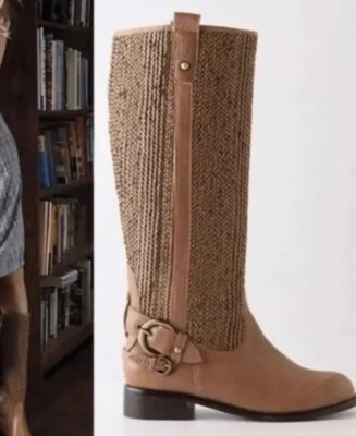 Botas de equitação femininas Schuler & sons tecido de couro 8 Dakota Anthropologie Pull On - Imagem 1 de 4