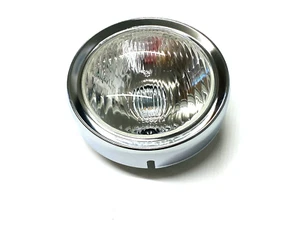 UNIDAD DE LUZ DELANTERA VESPA RALLY 180 RALLY 200 CRISTAL CON LLANTA CROMADA Y SOPORTE BOMBILLA - Imagen 1 de 4