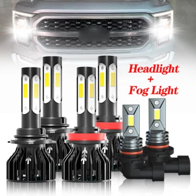 For Ford Lobo 2015-2018 2019 6000K Combo LED Headlight Kit High/Low+Fog Bulbs - Image 1 of 4