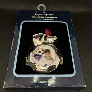 Regent Square soccer photo frame ornaments Silver Color Tarnish Free #1519 - Picture 1 of 6