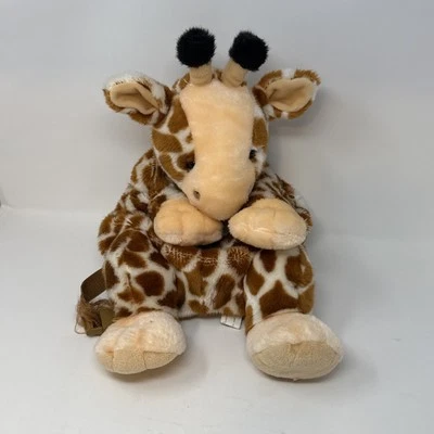 Giraffe Plush Backpack Kids Stuffed Animal Bag School Toddler Adjustable Pretend - Image 1 of 4