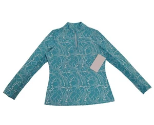 Top de natación Gotta XS turquesa y blanco protector contra erupciones para mujer con diseño de cuello con cremallera. - Imagen 1 de 8