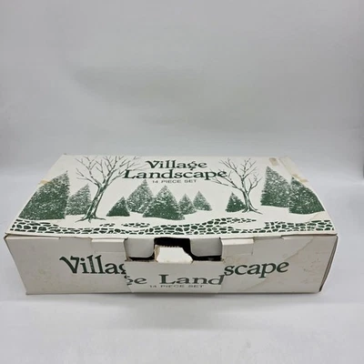 Dept 56 Village Trees Sisal Bottle Brush Lot Brick Road Accessory Set NO SNOW - Image 1 of 4