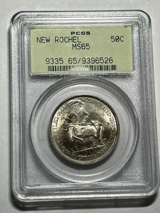 1938 New Rochelle Half Dollar 50c Commemorative PCGS MS65 OGH - Picture 1 of 4