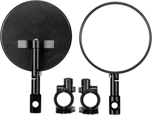 KEMIMOTO Premium Billet Aluminum Motorcycle Mirrors, 7/8'' 3.9", Black  - Picture 1 of 6