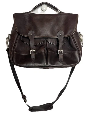 Levenger Tusting Brown Leather Clipper Messenger Bag Made in England NWOT - Image 1 of 4