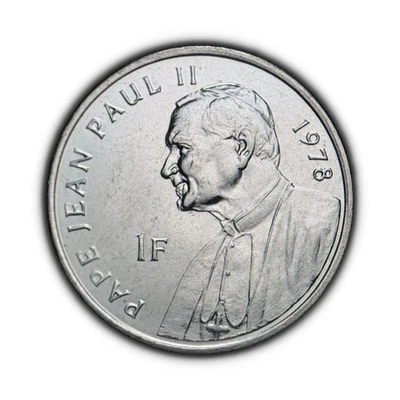 CONGO. 2004, 1 Franc - Pope John Paul II Visit, 1978 Newly-Elected Pope 1 - Image 1 of 3