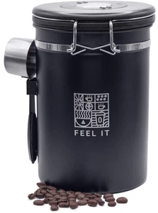 Bidone Caffè Acciaio Inox 21oz Contenitore Ermetico Cucina Conservazione Alimenti - Foto 1 di 7