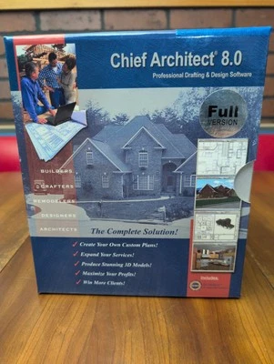Chief Architect 8.0 Full Version Drafting Building Software CD 2002 ART CiB  - Image 1 of 4