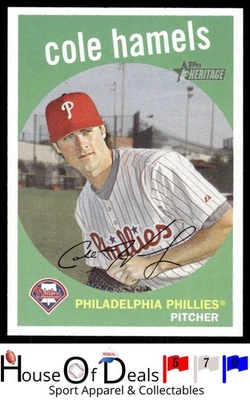 2008 Topps Heritage #75 Cole Hamels Philadelphia Phillies Card - Image 1 of 2