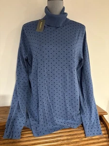 Style & Co Women’s Blue With Black Polka Dot Turtleneck Sweater Plus Size XXL - Picture 1 of 5