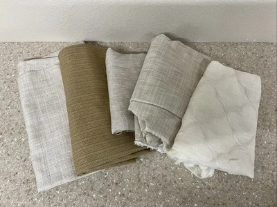 Assorted Small Beige Remnants Designer Fabrics 5 PCs Under 1 Yd Each - Image 1 of 4