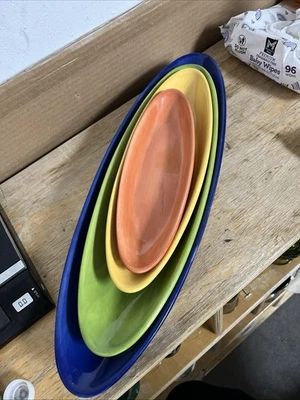 Pottery Barn COLORFUL SERVE Oval Serving platter set of 4", 11" - 20", New, NWT - Image 1 of 4