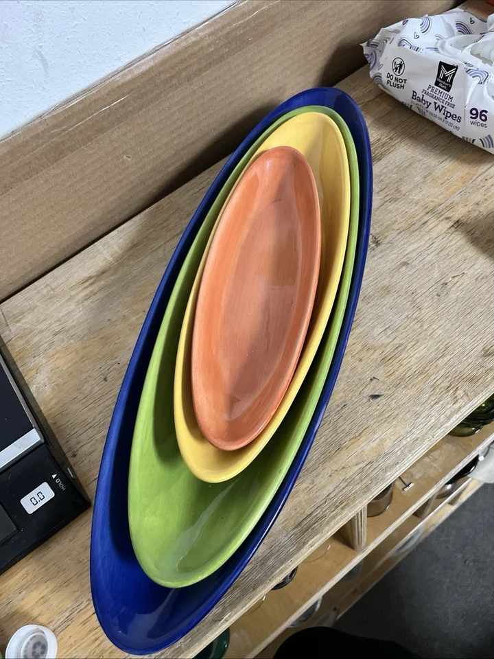 Pottery Barn COLORFUL SERVE Oval Serving platter set of 4", 11" - 20", New, NWT - Image 1 of 4