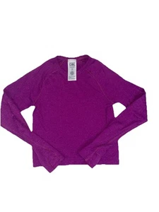Athleta Girl Purple Glitter Lightweight Yoga Running Long Sleeve T-Shirt XS 6 - Picture 1 of 5