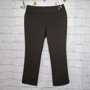 NWT 7th Ave Design Studio New York & Co Whitney Ponte Pants Brown size XL Petite - Picture 1 of 9