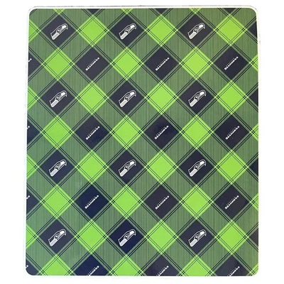 Manta Seattle Seahawks Sherpa polar microfelpa, 60x70 verde azul a cuadros Foto 1 de 3