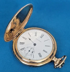 Waltham 6s Seaside 15j modello 1890 - Orologio da tasca Hunter A.W.C.Co 25 anni - SB3W8 - Foto 1 di 9