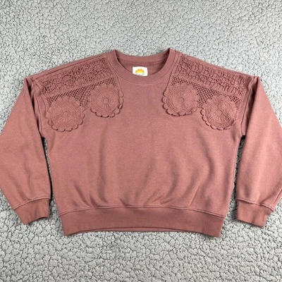 C&C  Embroidered Dollie Sweater Womens Medium Mauve Long Sleeve Grandma - Image 1 of 4