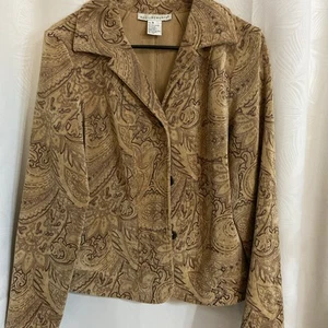 REQUIREMENTS Brown corduroy, Paisley, jacket size medium - Picture 1 of 5