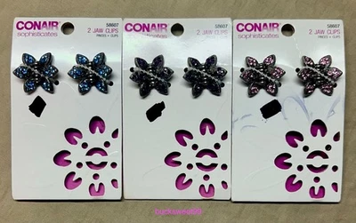 CONAIR Sophisticates ROSA, PÚRPURA, AZUL MANDÍBULA Clips 58607 - 6 CLIPS TOTAL Foto 1 de 2