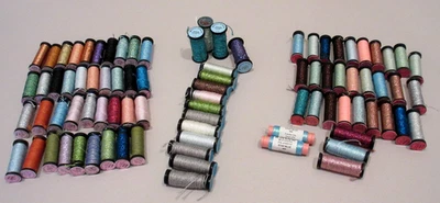 Lot of 86 Misc KREINIK Metallic Thread-#4,#8,#12,#16,Bldg Filament & 1/16 Ribbon - Image 1 of 4